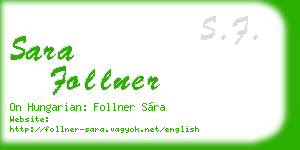 sara follner business card